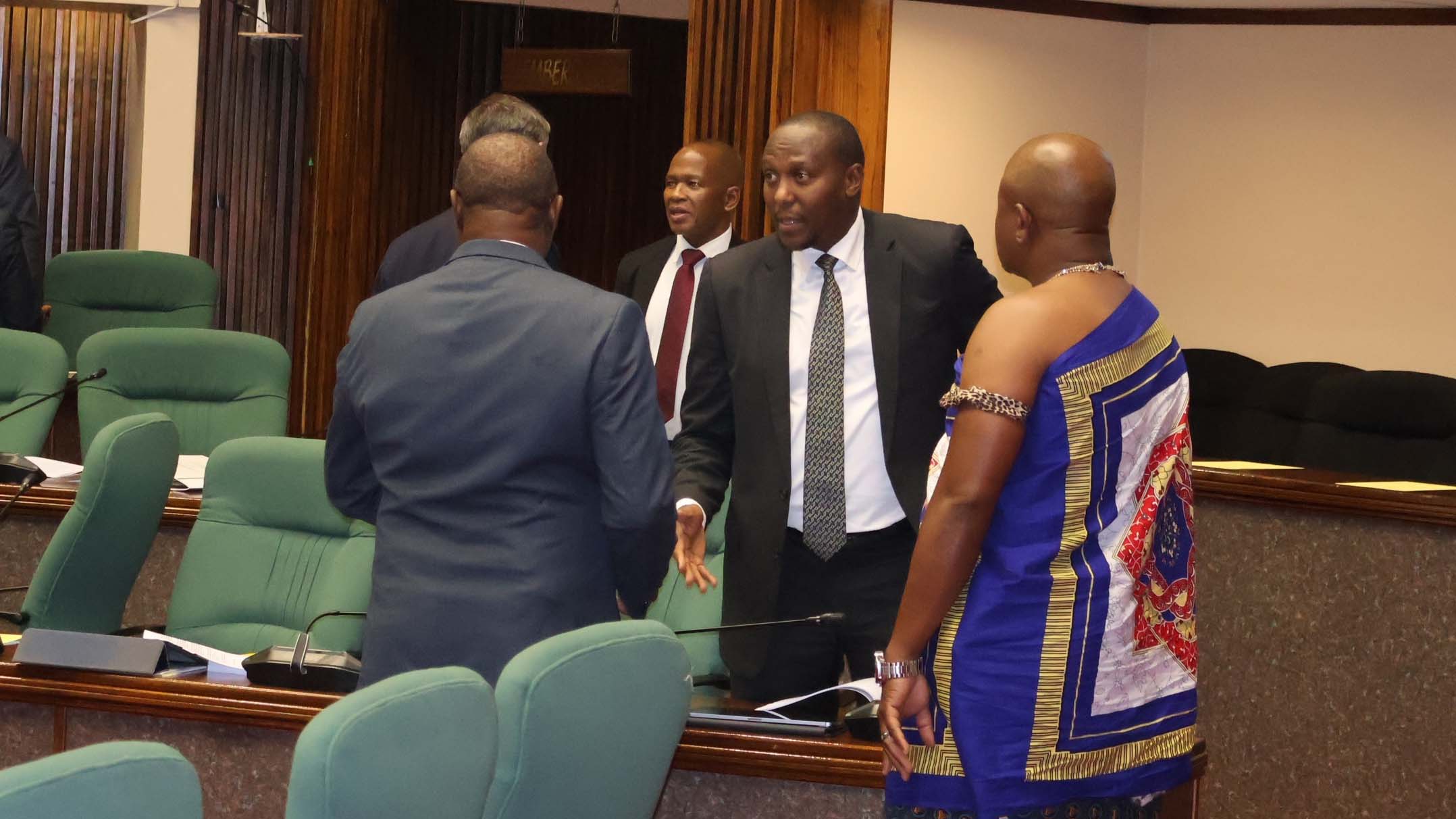 Prime Minister Russell Mmiso Dlamini engaging with MPs. (Pics: Ntombi Mhlongo)